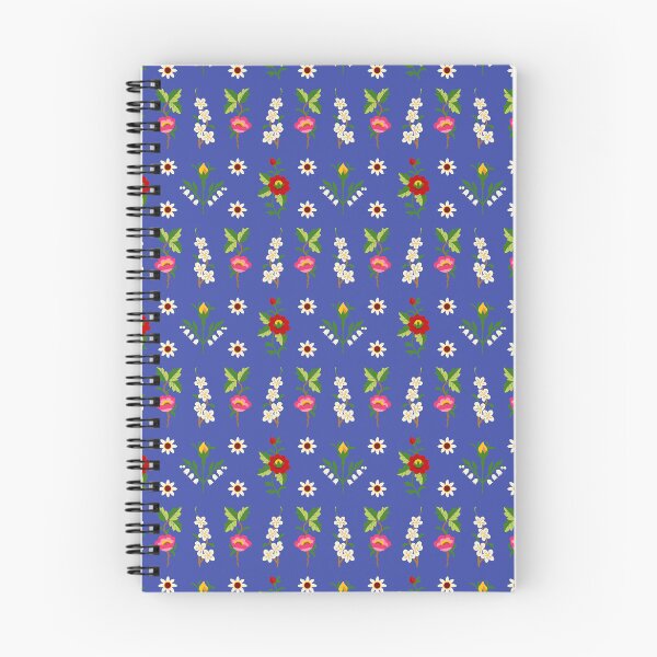 Item preview, Strážnice blue 2 blue, floral Czech folklore pattern designed and sold by Folkiestore.