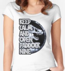 Keep calm and open paddock nine Women's Fitted Scoop T-Shirt