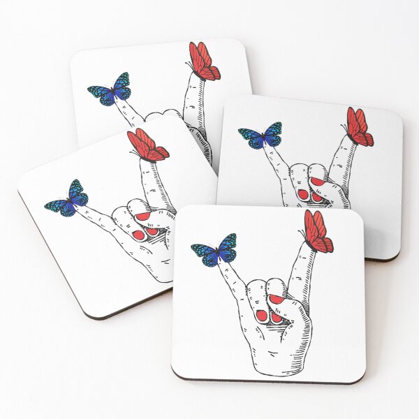 Item preview, ILY - I love you Hand with Butterflies designed and sold by Busybeecrdesign.