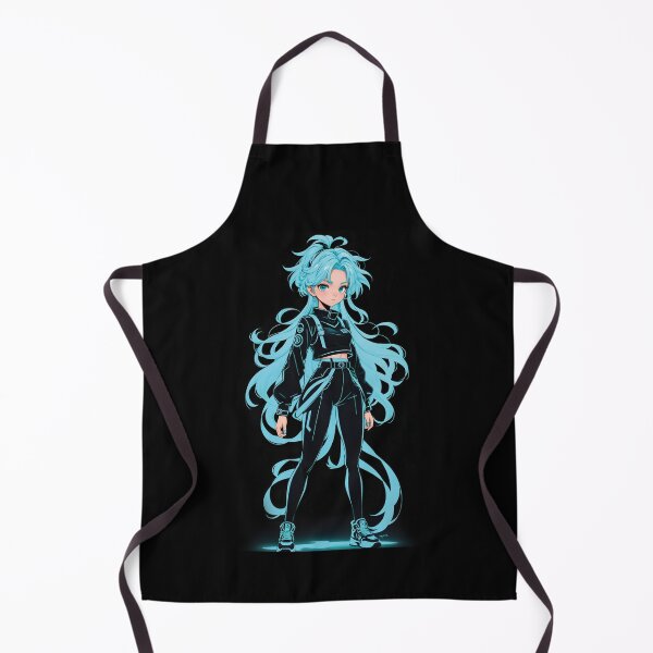 Item preview, Stylish Girl Neon Cyan Outline Anime designed and sold by Vishnu Rajbhar.
