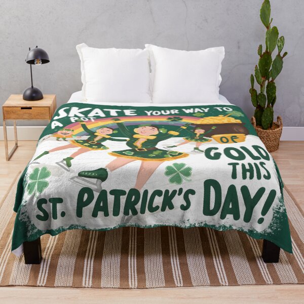 Item preview, Skate your way to a pot of gold this St. Patrick's Day!, ice skate, skate patricks day, skater, ice skaters designed and sold by PRYMULLART.