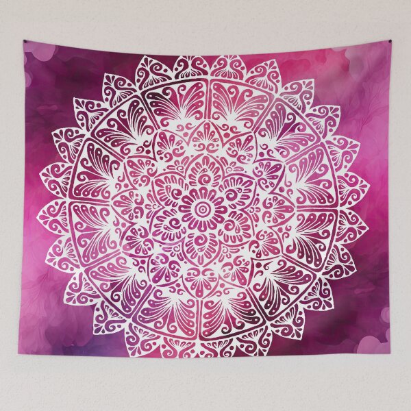 Item preview, Pink maroon white watercolor abstract mandala art designed and sold by BridgingThought.
