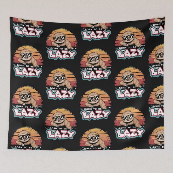 Item preview, Born To Be Lazy Retro Sloth designed and sold by Krieghorn.