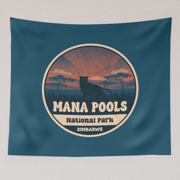 Item preview, Mana Pools National Park Zimbabwe Vintage Safari Graphic designed and sold by CynthiaGraphics.