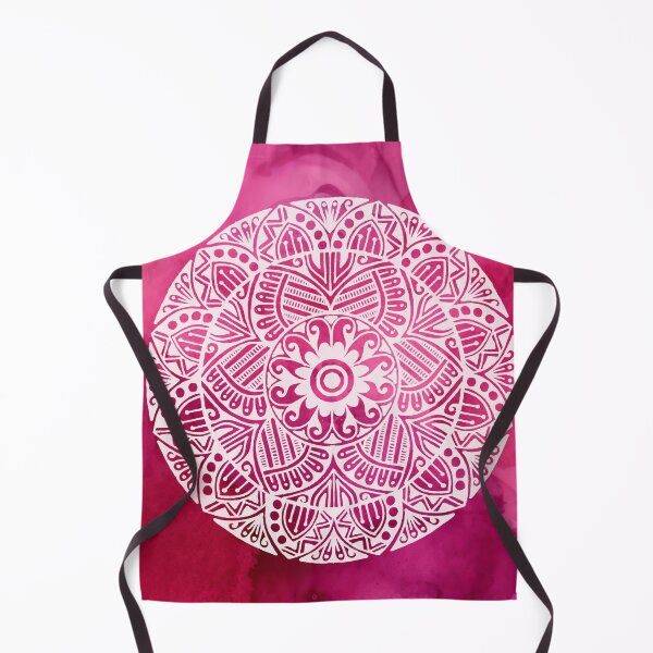 Item preview, Maroon pink white abstract watercolor mandala art designed and sold by BridgingThought.