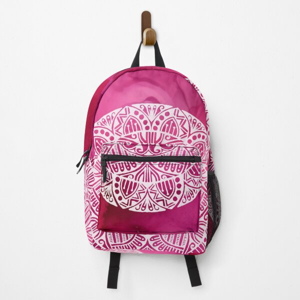 Item preview, Maroon pink white abstract watercolor mandala art designed and sold by BridgingThought.