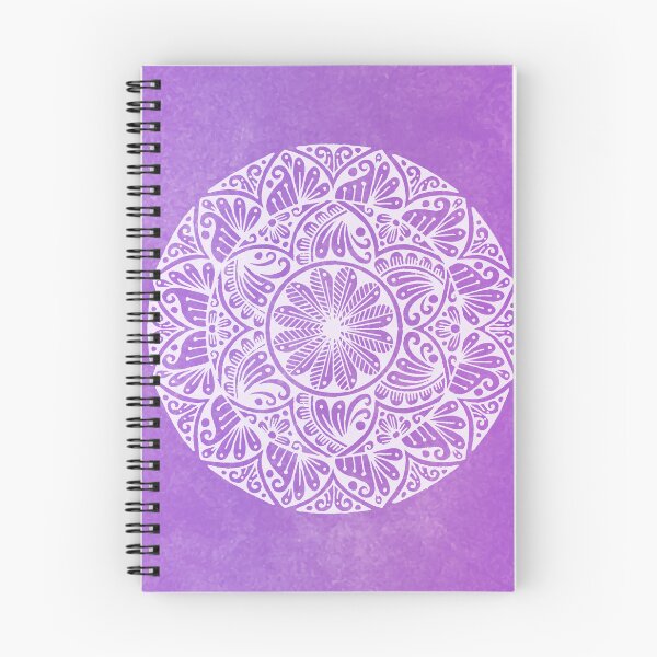 Item preview, Purple & white boho watercolor mandala abstract art designed and sold by BridgingThought.