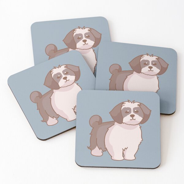 Item preview, Simple silver and white Shih Tzu designed and sold by PupBubble Art.