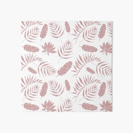 Tropical leaves pattern pink Art Board Print