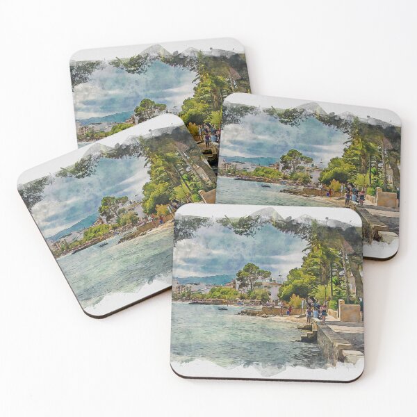 Item preview, Puerto Pollensa Mallorca Watercolour Effect designed and sold by GG WALL ART.