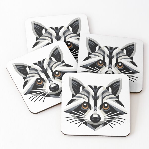 Item preview, Raccoon, abstract geometric designed and sold by Batshirt.