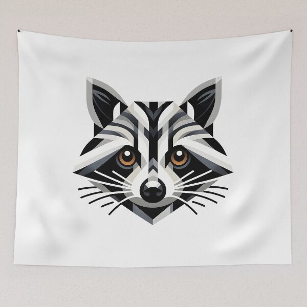 Item preview, Raccoon, abstract geometric designed and sold by Batshirt.
