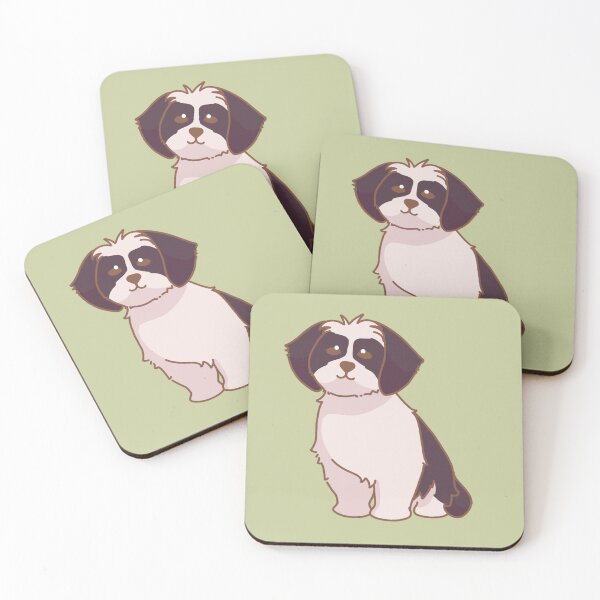 Item preview, Simple black and white Shih Tzu sitting down designed and sold by PupBubble Art.