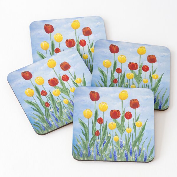 Item preview, Red and Yellow Springtime Tulips designed and sold by M.E.Mackenzie Art.