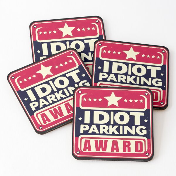 Item preview, Funny Idiot Parking Award Retro Bumper Badge designed and sold by TomFrontierArt.