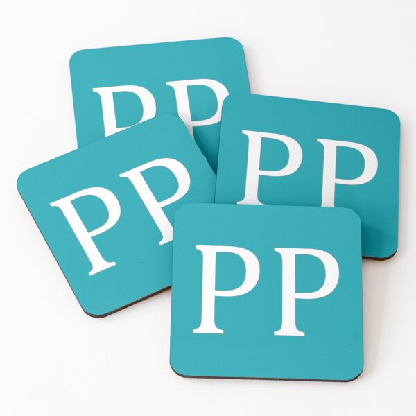 Item preview, PP Initials Monogram Elegant White Letters designed and sold by Jeallan Designs.