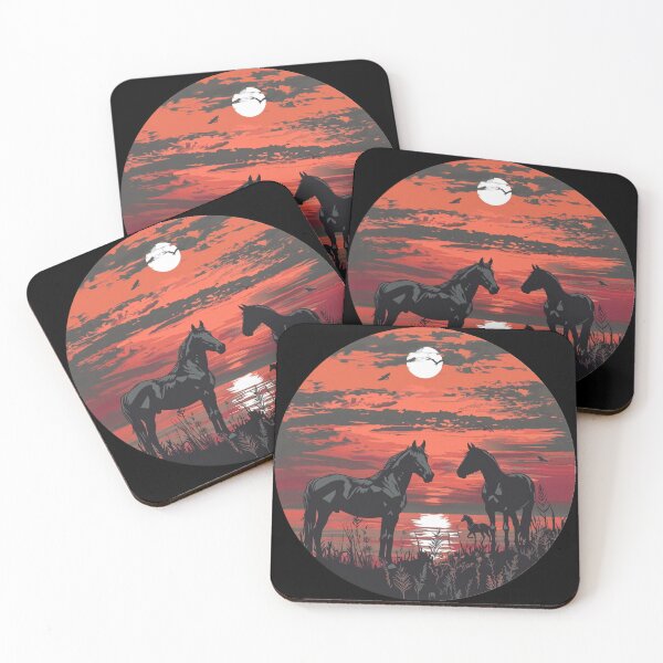 Item preview, Beauty horse summer sunset sticker design designed and sold by SmileshareShop.