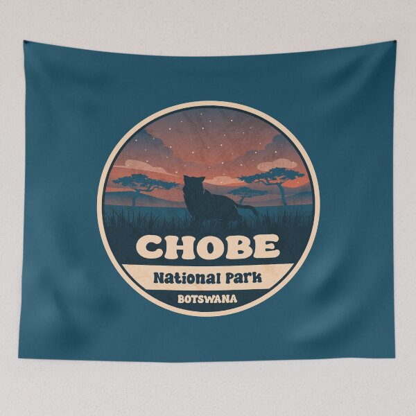 Item preview, Chobe National Park Botswana Vintage Safari Graphic designed and sold by CynthiaGraphics.