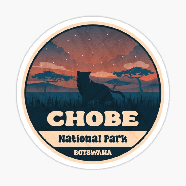 Vista previa del artículo con la obra «Gráfico Safari Vintage del Parque Nacional Chobe Botswana», diseñado y vendido por CynthiaGraphics.