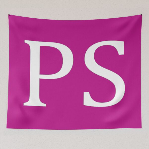Item preview, PS Initials Monogram Elegant White Letters designed and sold by Jeallan Designs.