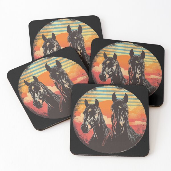 Item preview, Beauty horse retro sunset sticker design designed and sold by SmileshareShop.