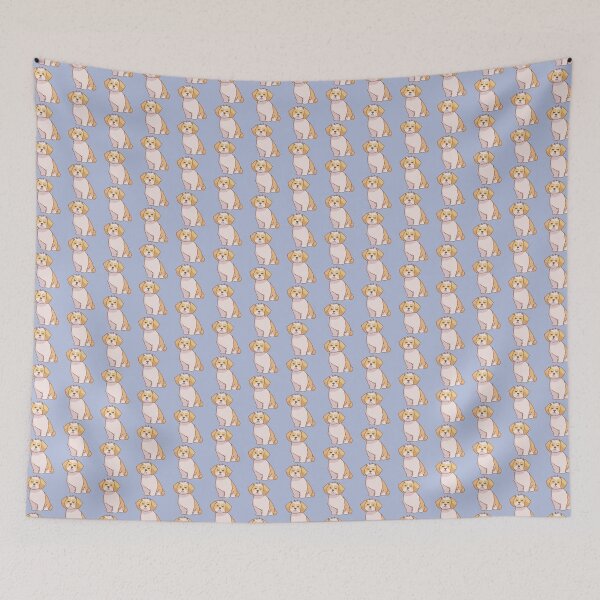 Item preview, Simple gold and white Shih Tzu sitting down designed and sold by PupBubble Art.