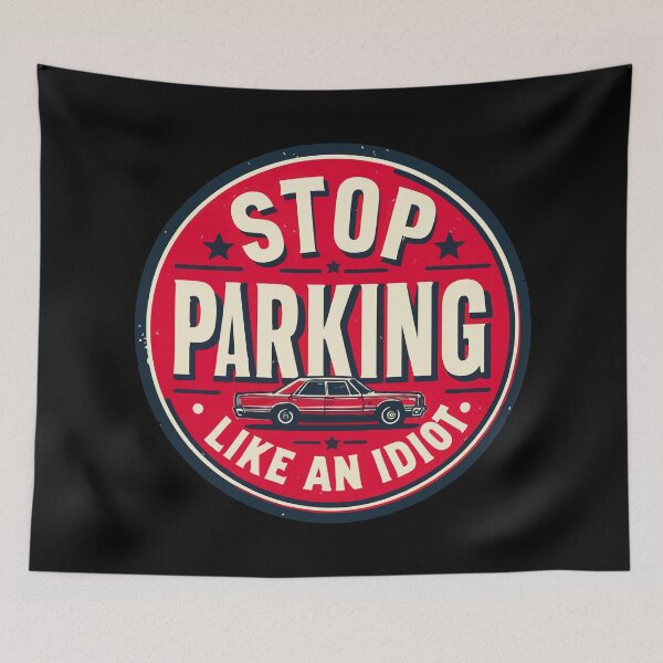 Item preview, Funny Idiot Parking Award Retro Badge designed and sold by TomFrontierArt.
