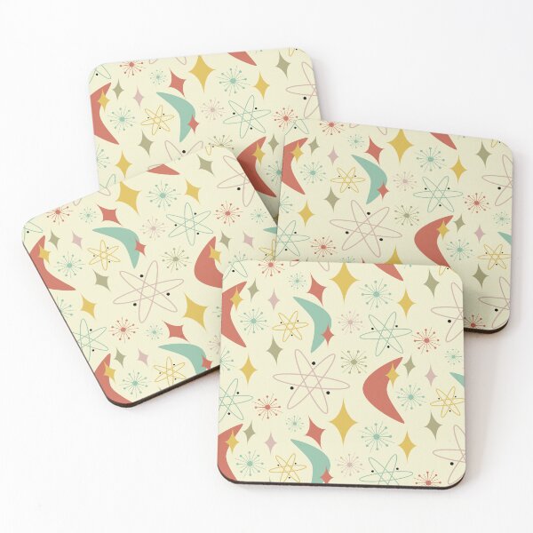 Item preview, Atomic Boomerang Burnt Orange Pink Cream Blue Mid Century designed and sold by Orchard Berry.