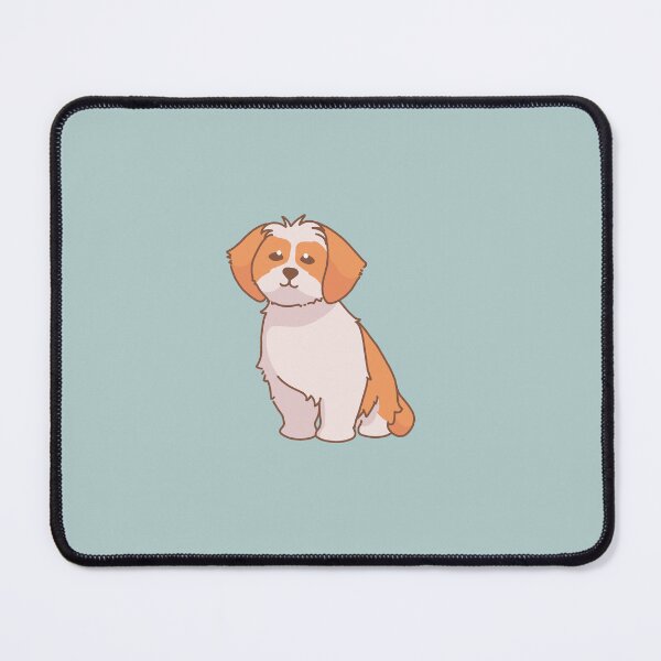 Item preview, Simple red and white Shih Tzu sitting down designed and sold by PupBubble Art.