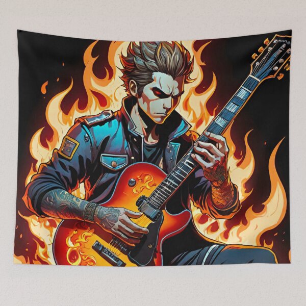 Item preview, Inferno Riff: Guitarist on Fire designed and sold by GrizzlyCollective.