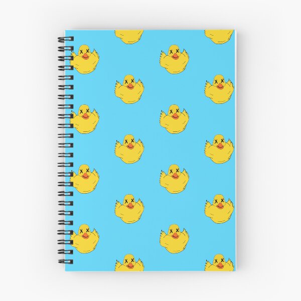 Aperçu de l'œuvre Rubber Dead Ducky /Fond bleu/Version motif créée et vendue par eXo-Designs.