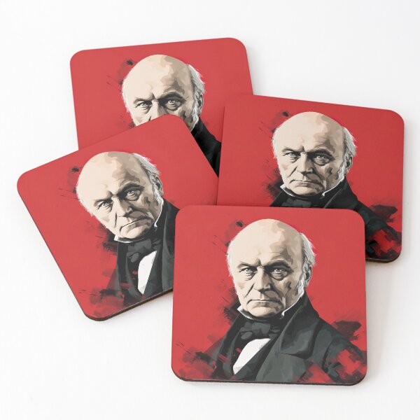 Item preview, John Quincy Adams | Red minimalism designed and sold by ComicsFactory.