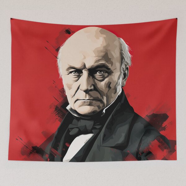 Item preview, John Quincy Adams | Red minimalism designed and sold by ComicsFactory.