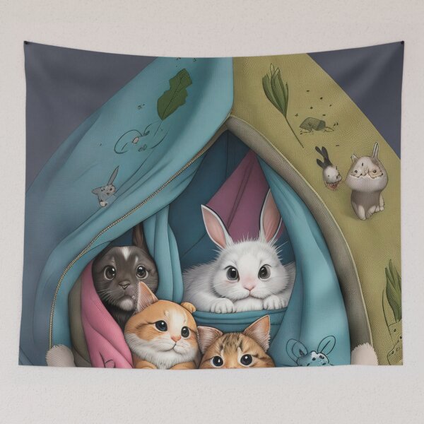 Item preview, Little Bunny Cabin, cute, kids, animal, night, sleep, rabbit designed and sold by Cyber Kids.