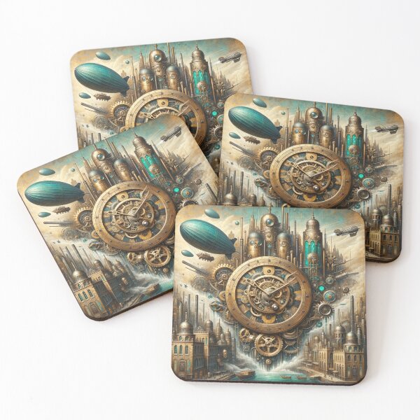 Item preview, A Dystopian Steampunk City Scape designed and sold by MurderCatStudio.