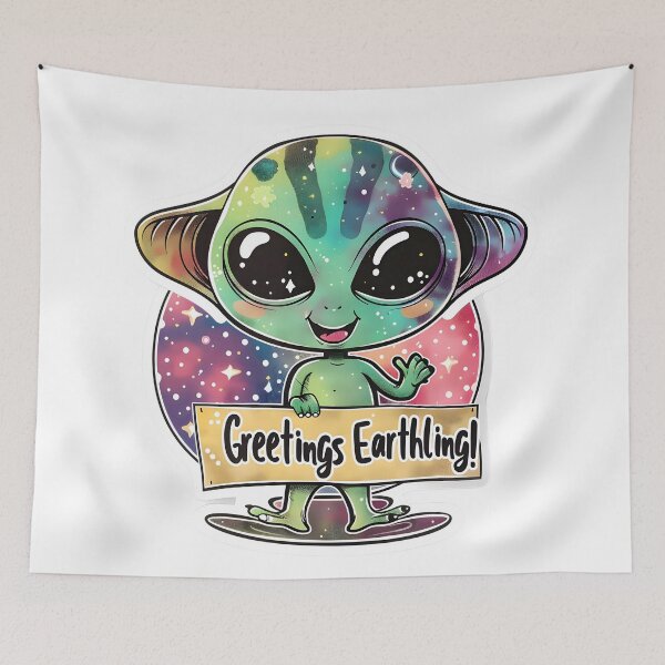 Item preview, Galactic Greetings: Alien Image Delight designed and sold by AI-Only Creations.