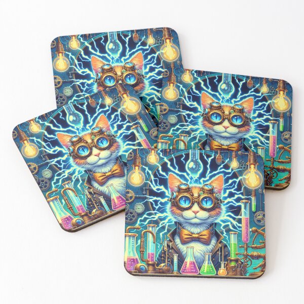 Item preview, Steampunk Cat Scientist designed and sold by I-I-Trading-Co.