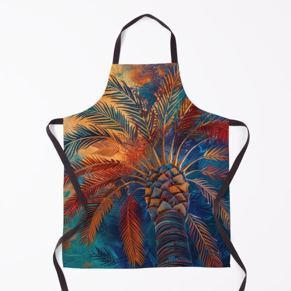 Item preview, Red Blue Tropical Leaves Grunge Painting. designed and sold by MargaretWiktor.
