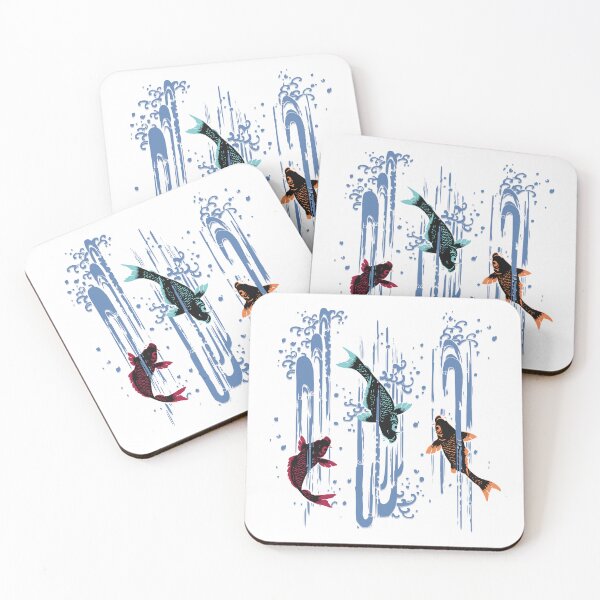 Item preview, three koi fish underwater - Japanese design designed and sold by Japan Design Prints.
