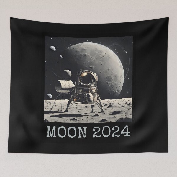 Item preview, The Moon Landing 2024 Detailed Colorful Design designed and sold by EarthArtDesigns.