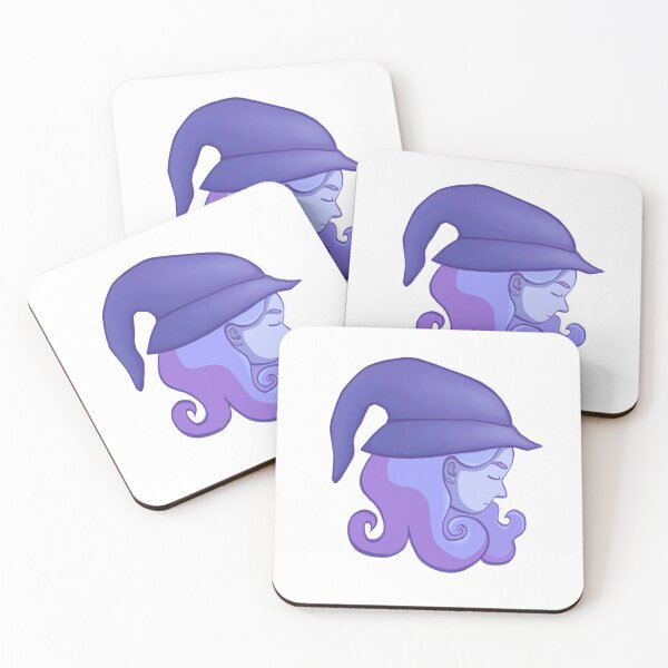 Item preview, Purple haired witch with stud earrings (moonlit side profile) designed and sold by MagicIvy.