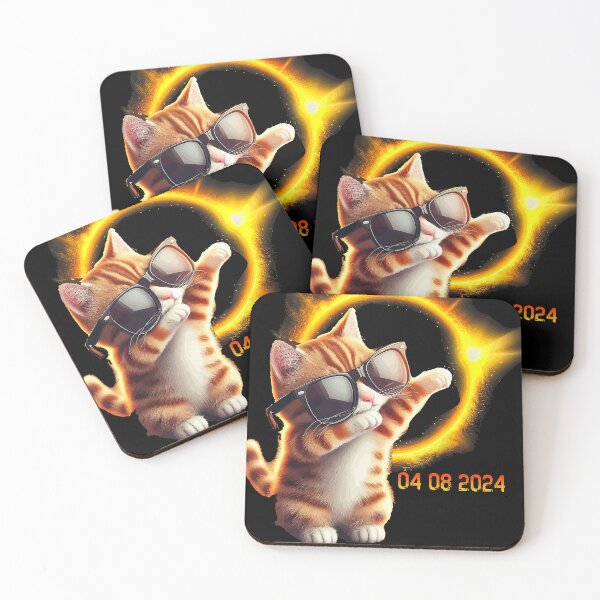 Item preview, Dabbing Cat Total Solar Eclipse America April 04.08.24 designed and sold by BOUCHERIT amine.