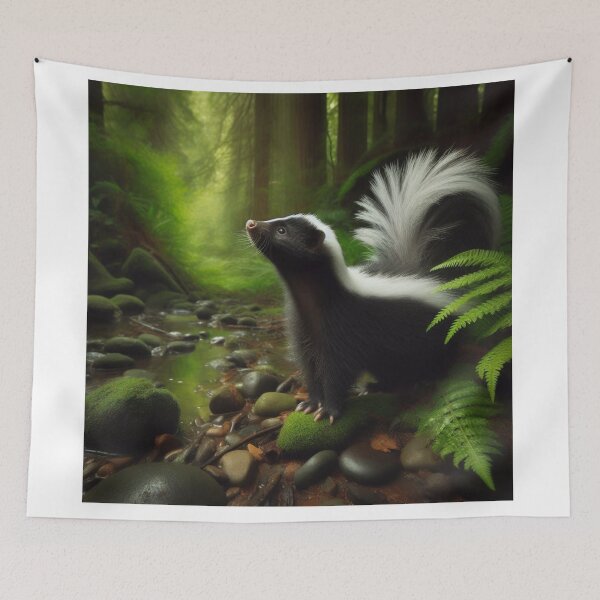 Item preview, Pungent Prowler - Skunk in Nighttime Ambush designed and sold by ProgressMagnet.