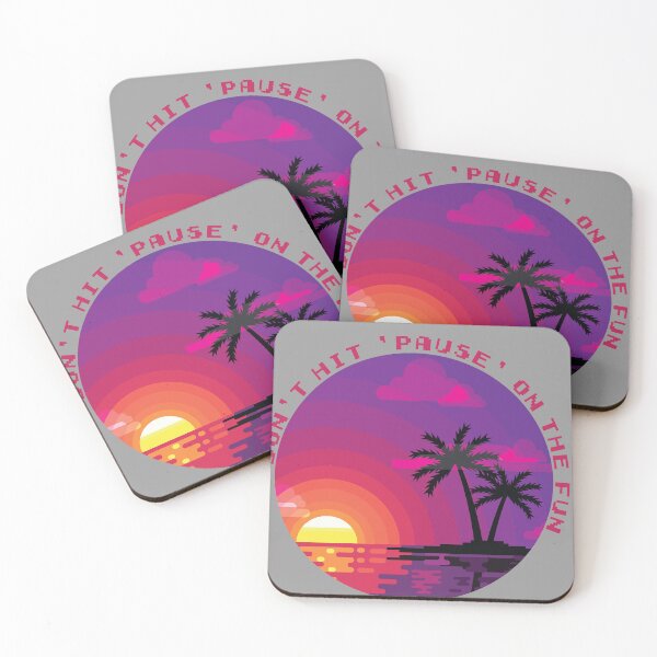 Item preview, Neon Glow 80s Sunset - Don't Hit Pause on the Fun designed and sold by Shop Deebo.