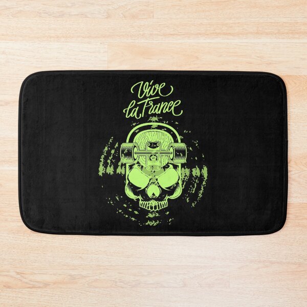 Item preview, Vive la France Skateboarding Sport Competition Neon Green Skull Design designed and sold by EarthArtDesigns.