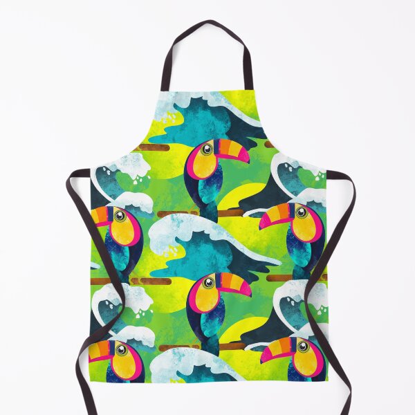 Item preview, Green Toucan Tropical Sunset Wave Pattern designed and sold by lingartdesign.