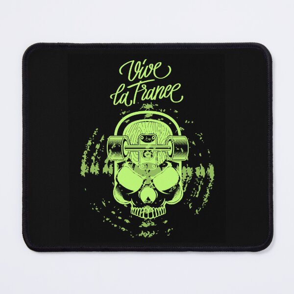 Item preview, Vive la France Skateboarding Sport Competition Neon Green Skull Design designed and sold by EarthArtDesigns.