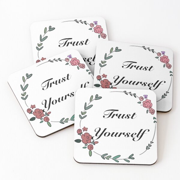 Item preview, "Trust Yourself" - Floral Mental Health Quote Sticker designed and sold by Forgetting The World Co..