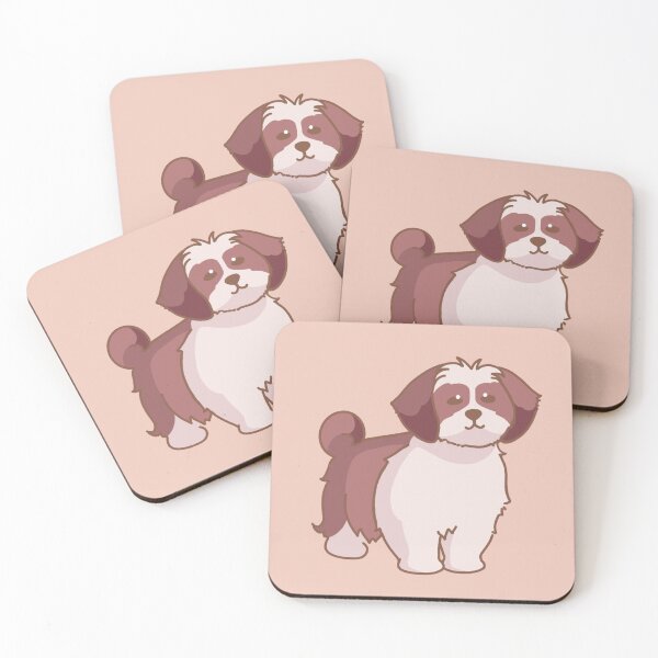 Item preview, Simple liver and white Shih Tzu designed and sold by PupBubble Art.