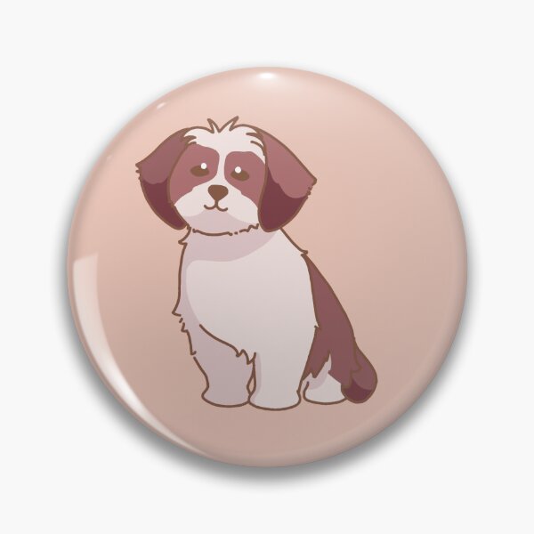 Item preview, Simple liver and white Shih Tzu sitting down designed and sold by PupBubble Art.